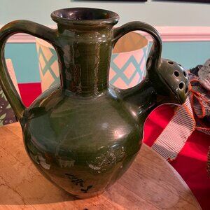 Dark Green Ceramic Watering Pitcher From Gardener's Eden